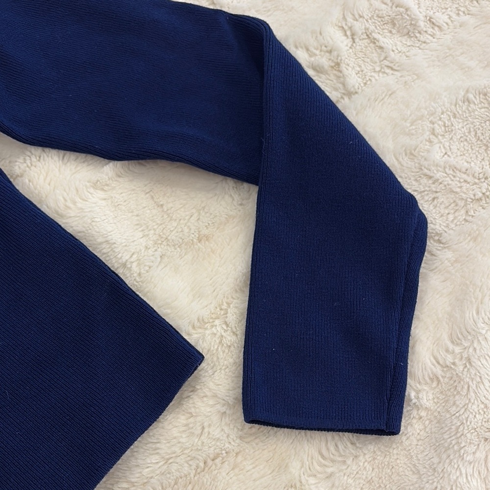 Zara deep Blue Long Sleeve Crop Top - Picture 3 of 8